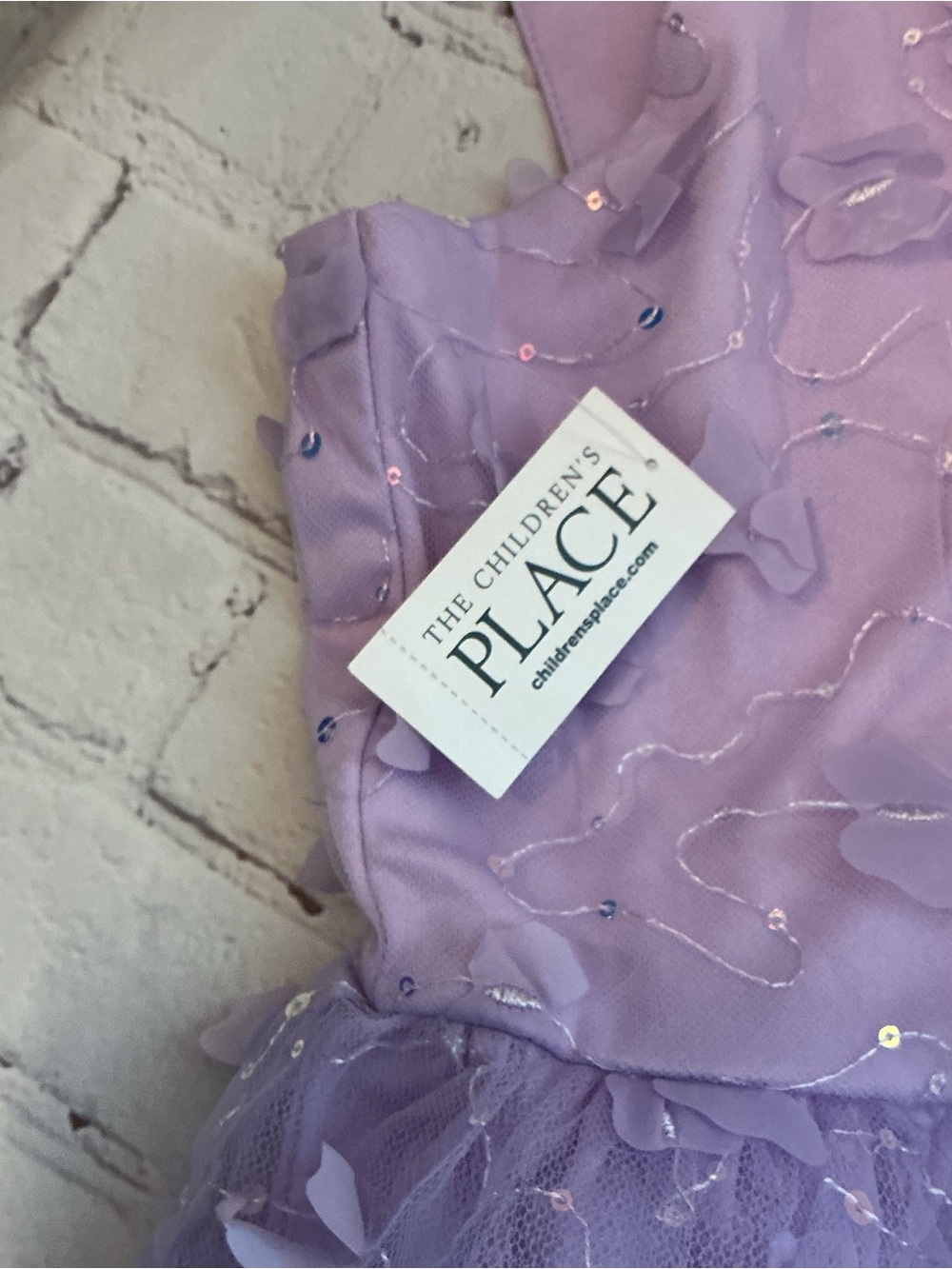 ✨ The Children's Place Girls 3D Butterfly Mesh Fit & Flare Dress Purple 16 NWT - Picture 11 of 13